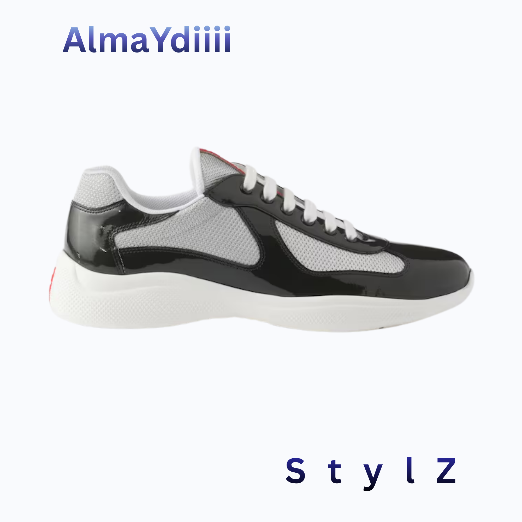 Prada Cups Anthracite Gray-Silver